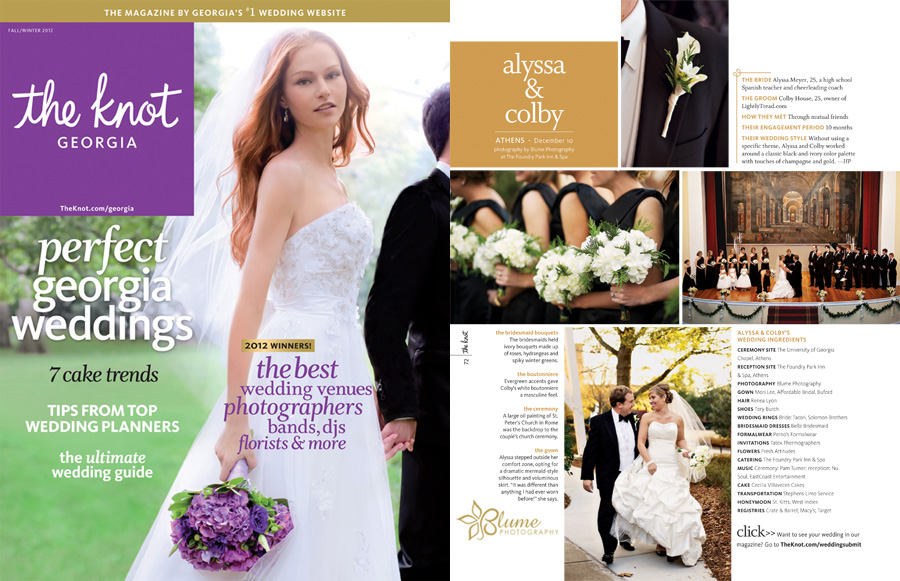 Real wedding feature, The Knot GA 2012